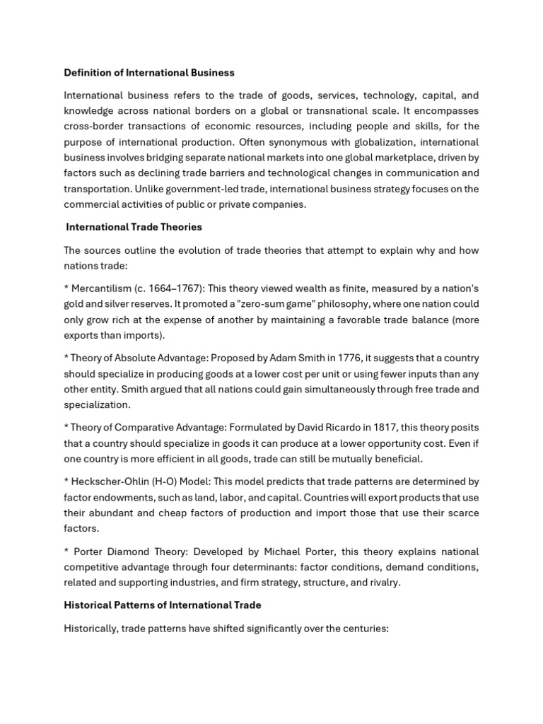 Definition of International Business | PDF | Corporate Social ...