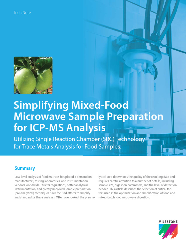 UW TechNote Mixed Food | PDF | Analytical Chemistry | Physical Sciences