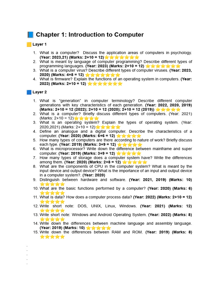 PYQ of Data Analysis & Computers | PDF | Spss | Spreadsheet