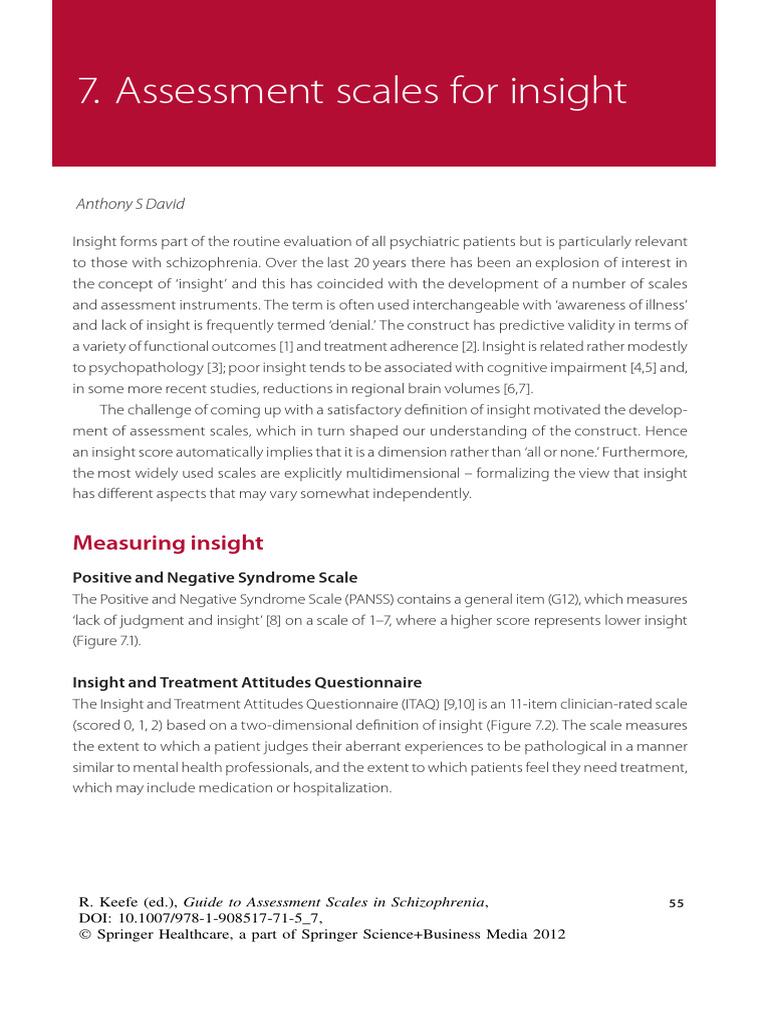 Levels of Insight | PDF | Insight | Mental Disorder