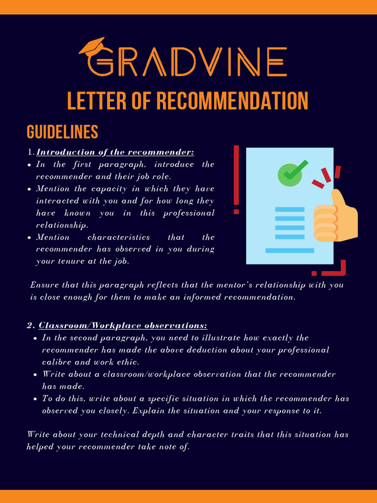 Letter of Recommendation Guidelines | PDF