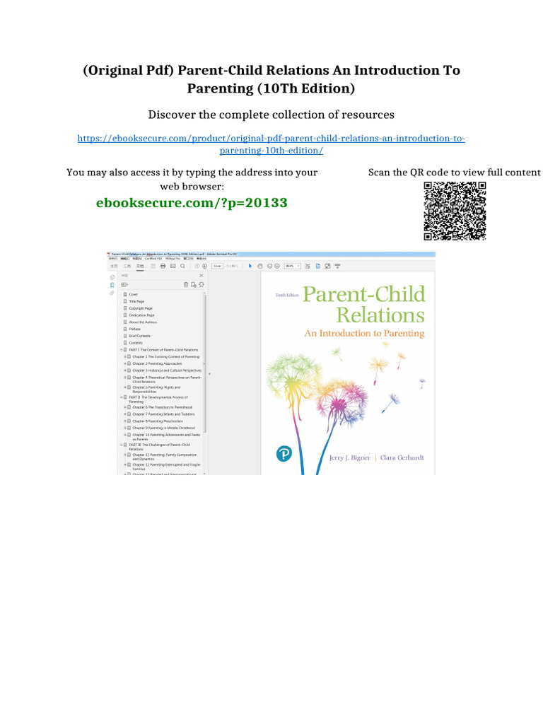 (Original PDF) Parent-Child Relations An Introduction to Parenting ...