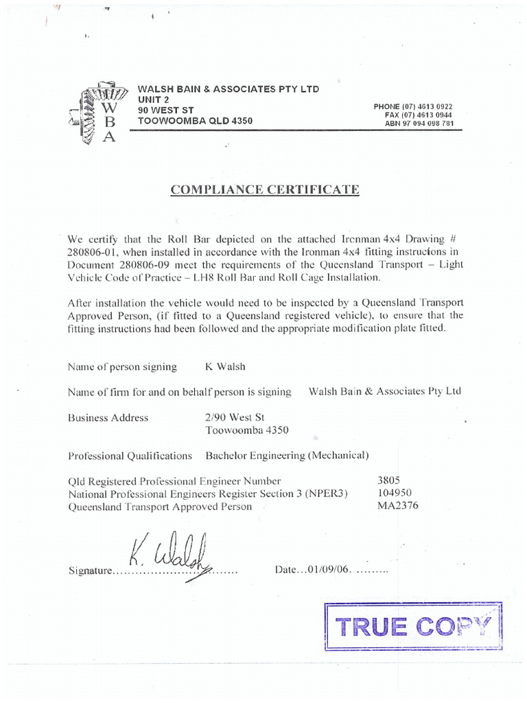 IRONMAN - Rollbar Certificate | PDF
