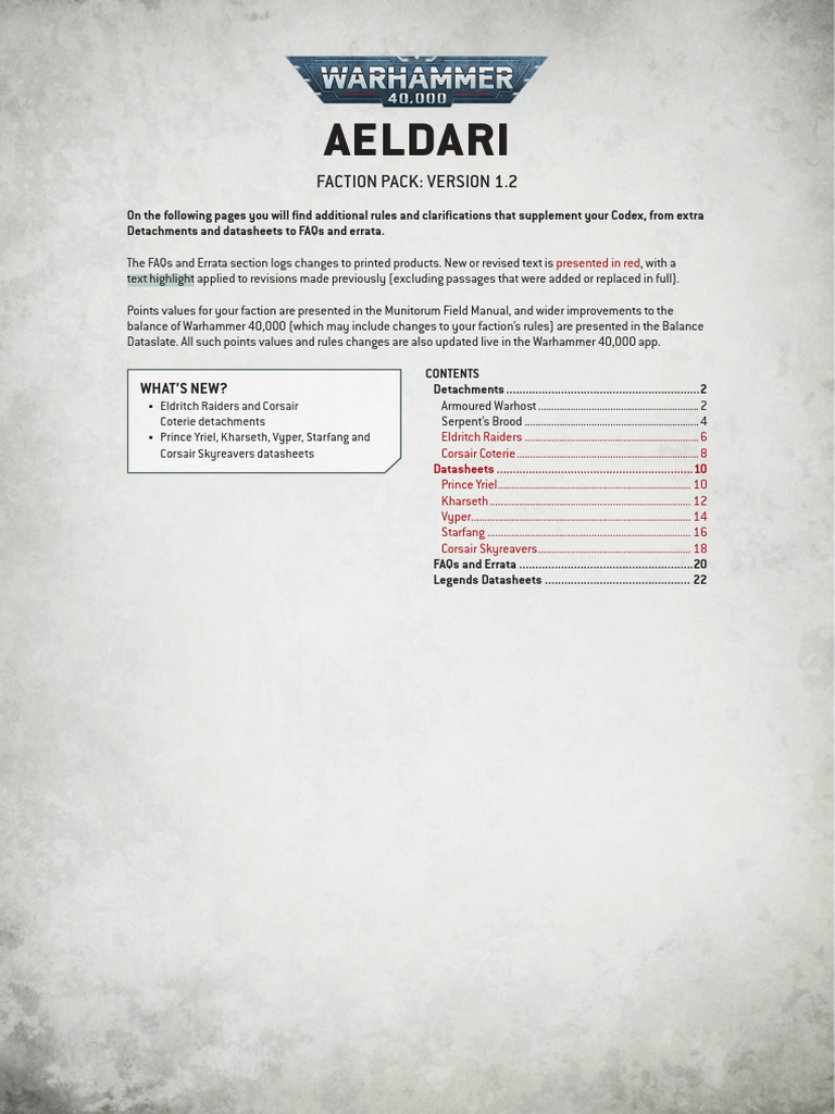 Codex - Aeldari - Faction Pack | PDF | Ambush | Snake