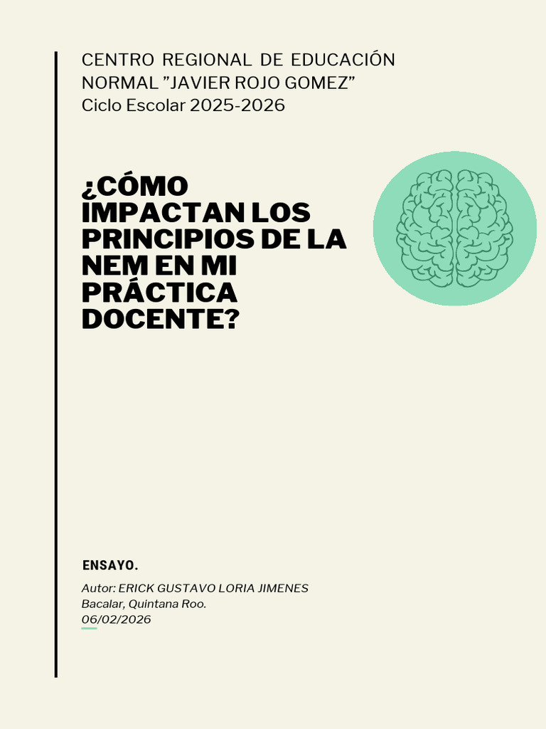ENSAYO. Principios de La NEM y Su Impacto en La Práctica Docente ...