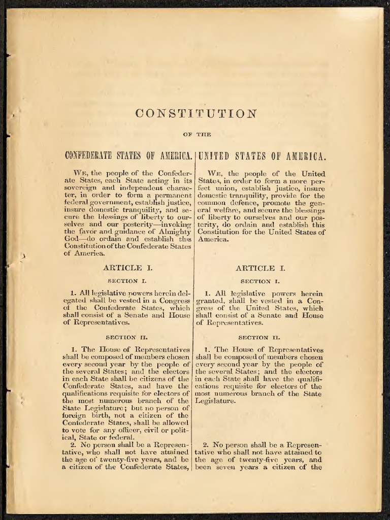 Constitution Confederate States 01? America. United States of America