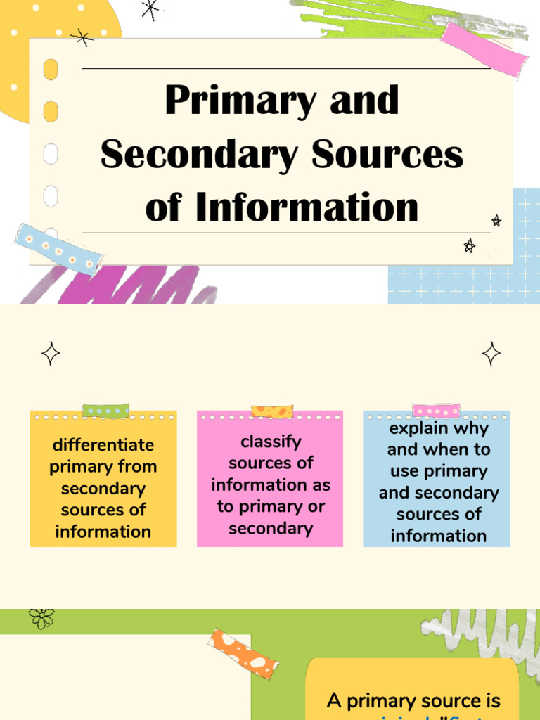 Eng10 Q4 M2 Primary and Secondary Sources of Information | PDF