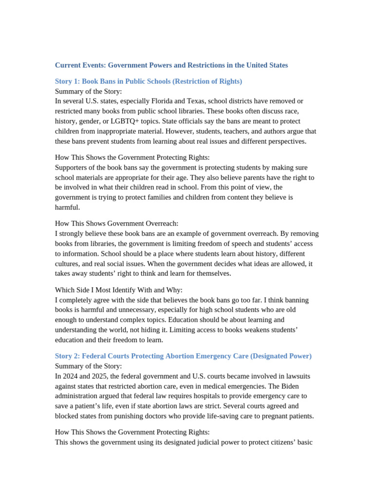 Government Powers and Restrictions Revised 4 | PDF | Civil Rights And ...