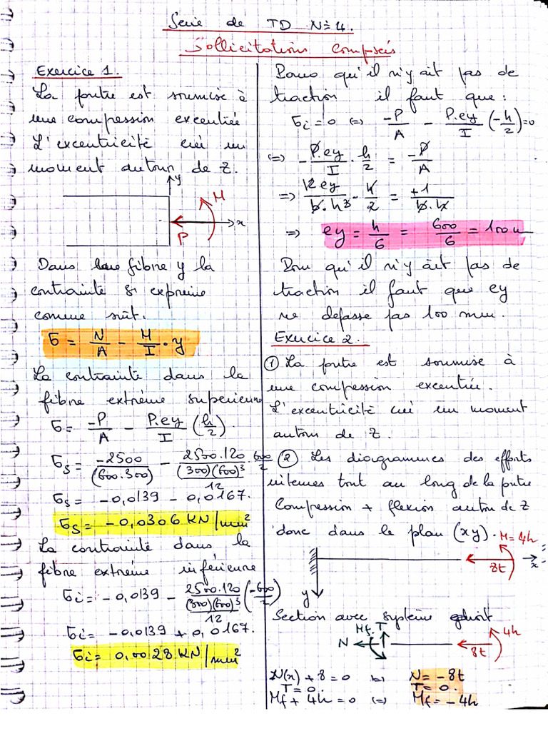 Solution Td Sollicitations Composée | PDF