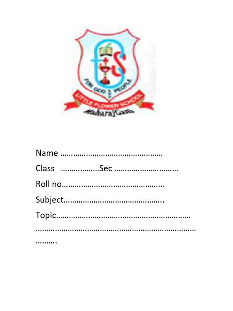 Name Class Sec Roll No ... Subject .. Topic | PDF