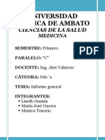 Informe de HIPERTENSIÓN ARTERIAL