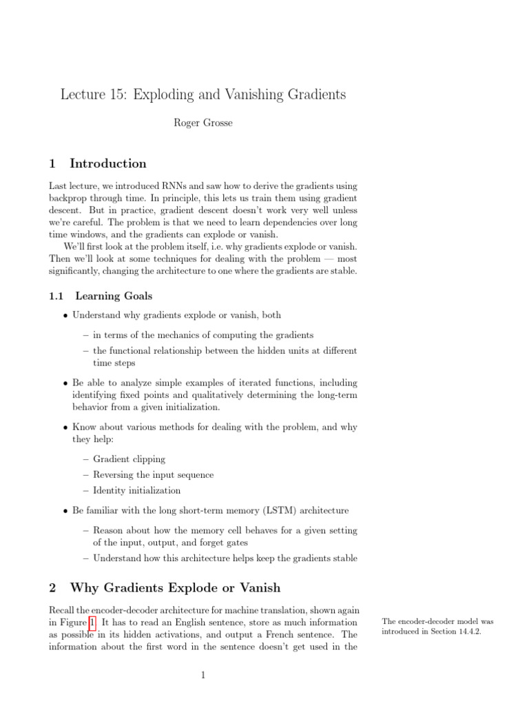 L15 Exploding and Vanishing Gradients | PDF | Applied Mathematics ...