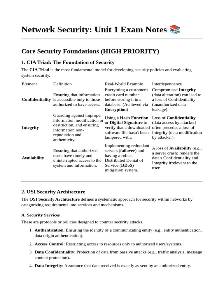 Network Security – Unit 1 Notes | PDF | Denial Of Service Attack ...