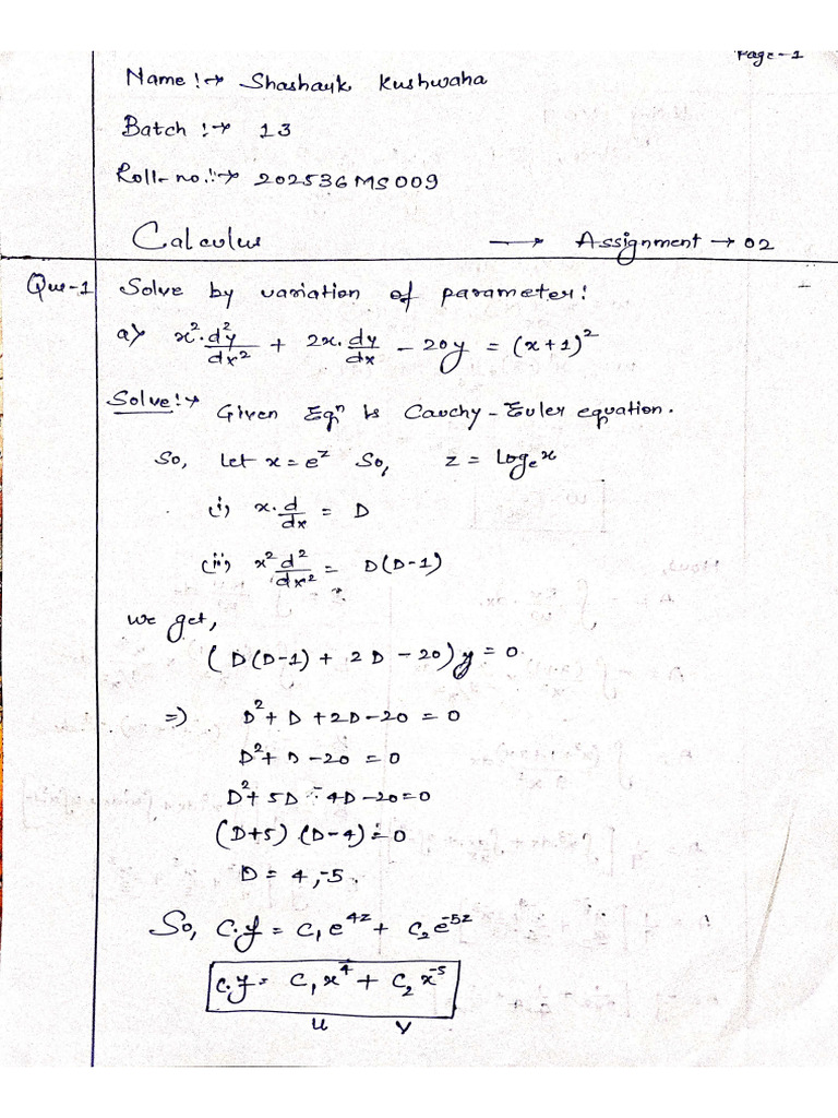 Calculus Assignment 2 | PDF