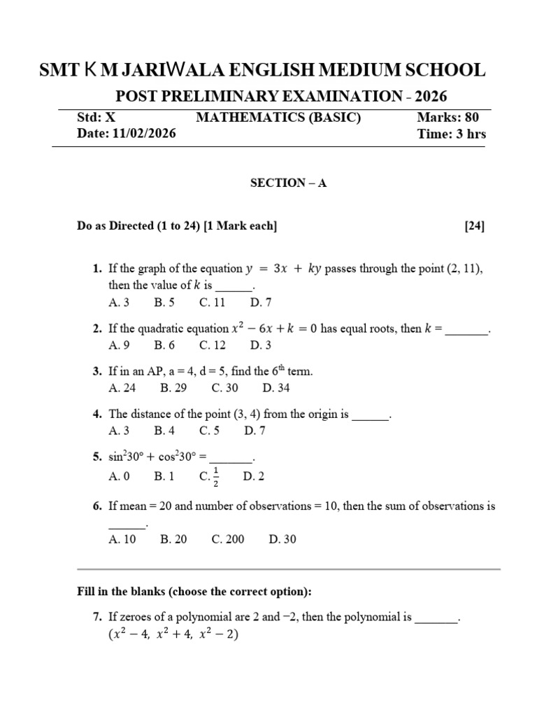 Maths Basic 2026 | PDF | Circle | Algebra
