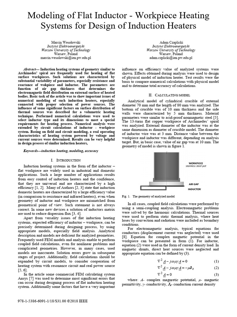 8.1.modeling of Flat Inductor - Workpiece Heating Systems For Design of ...