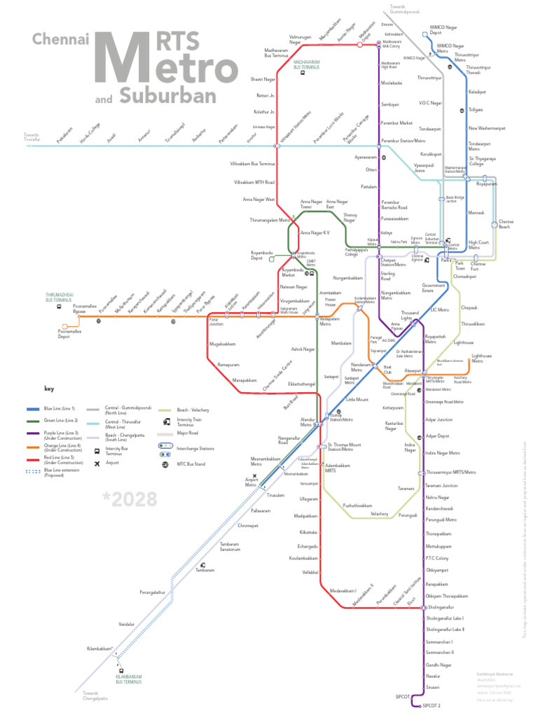 Chennai Transit Map Clean | PDF