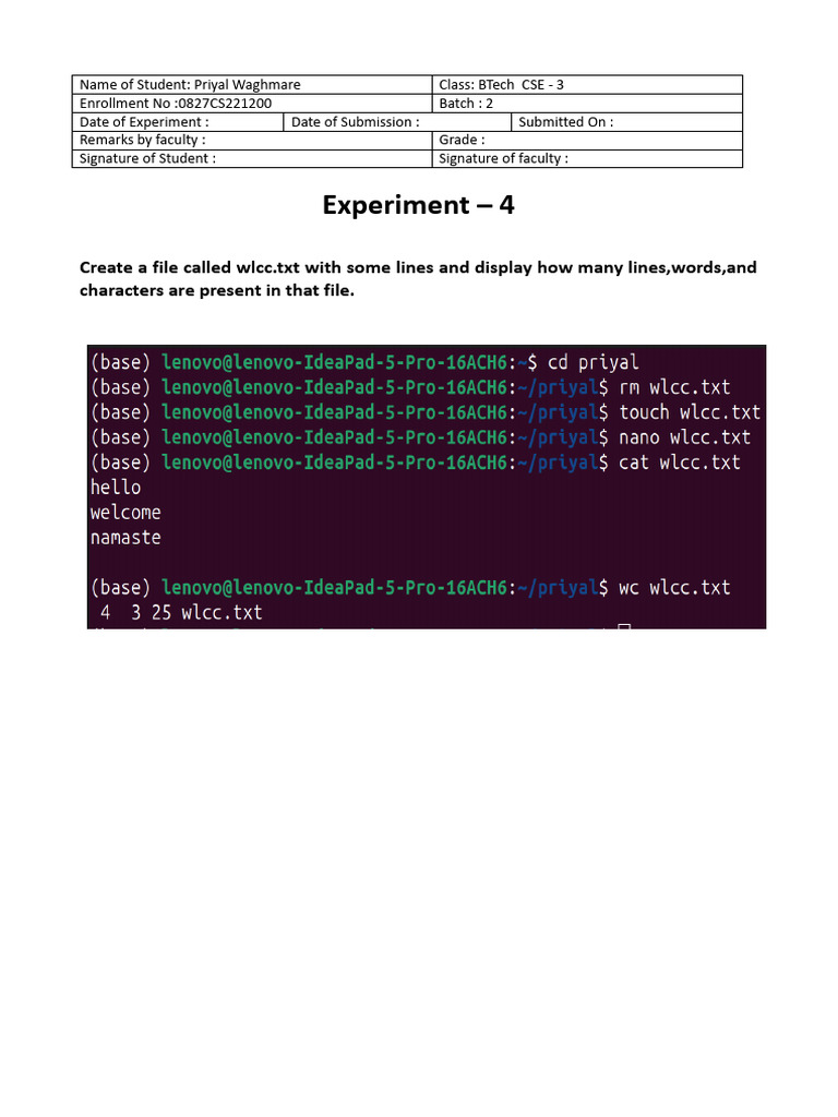 Experiment 4 | PDF