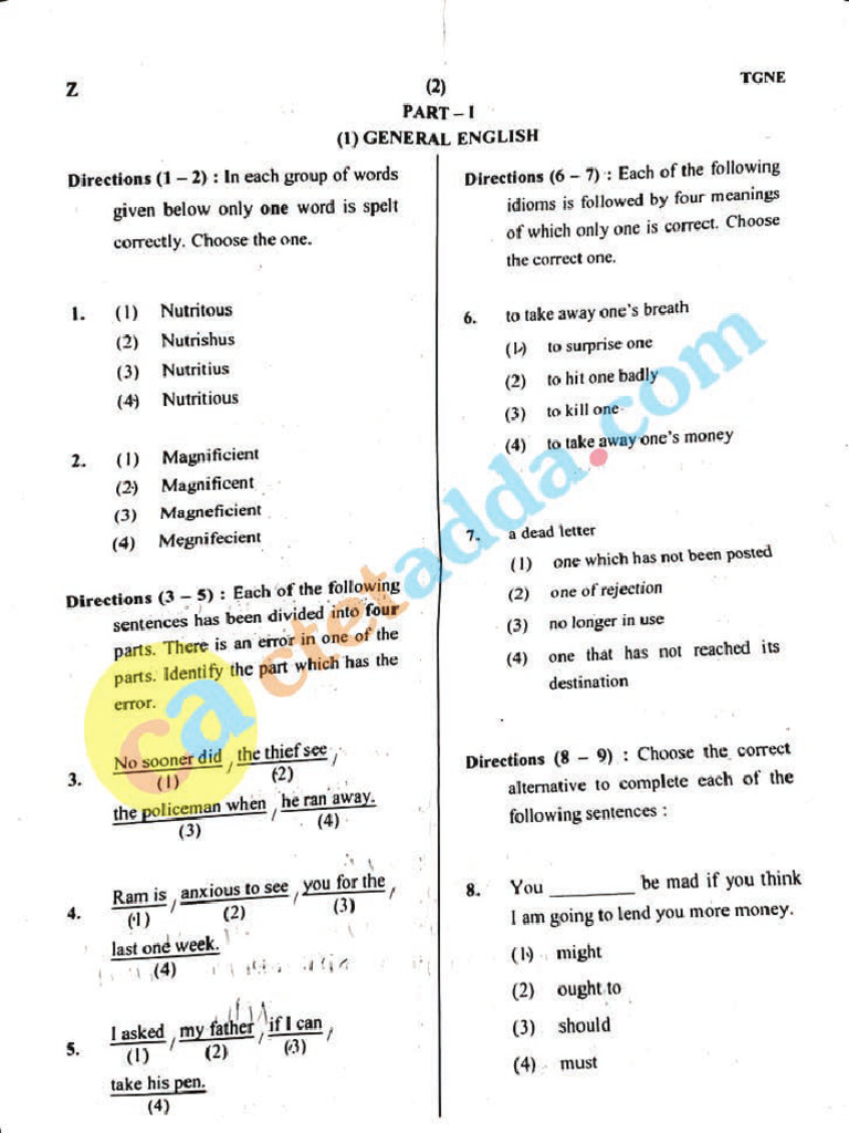 KVS TGT Question Paper | PDF