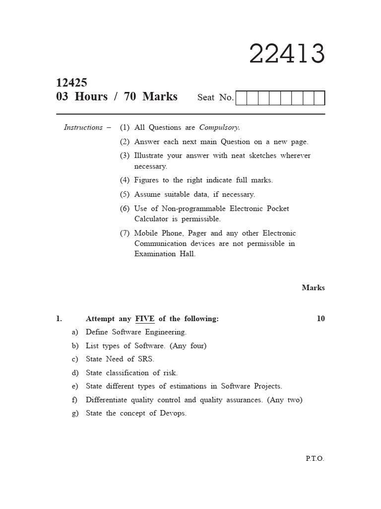 22413 2024 Winter Question Paper | PDF | Six Sigma | Software