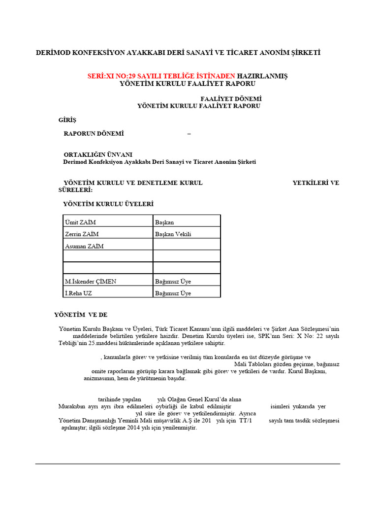 Faaliyet Raporu | PDF