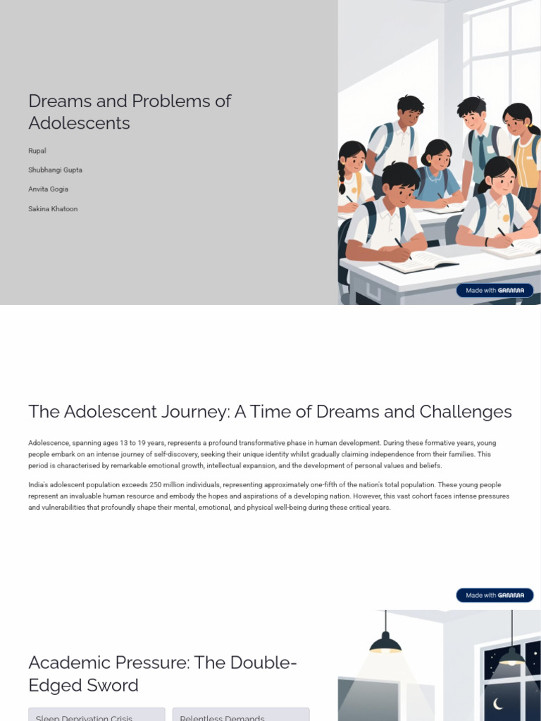 Dreams and Problems of Adolescents No Watermark | PDF | Mental Disorder ...