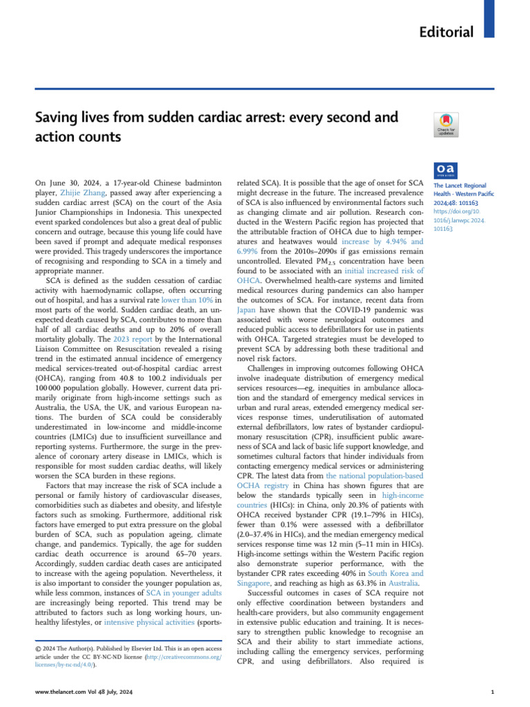 Saving Lives From Sudden Cardiac Arrest Every Seco | PDF ...