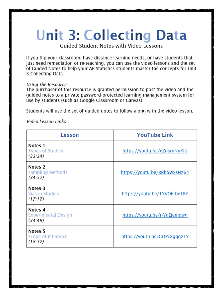 Unit 3 Guided Note Videos | PDF