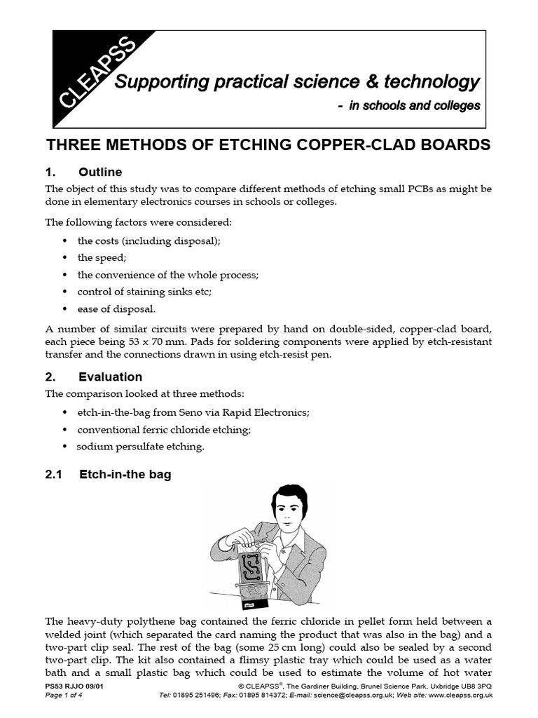 PS053 Three Methods of Etching Copper Clad Boards | PDF | Printed ...