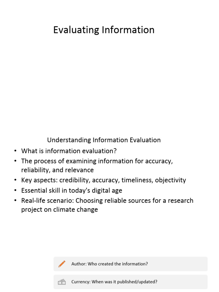 Evaluating Information | PDF | Credibility | Human Communication