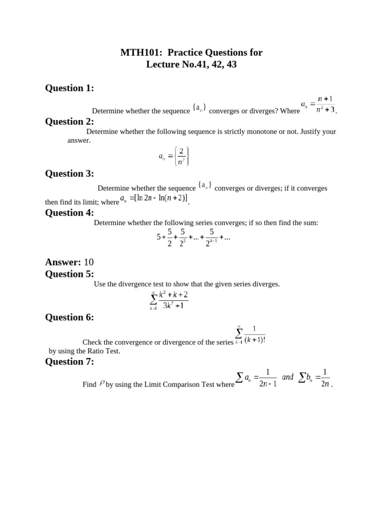 Practice Qs Lecture 41 42 43 | PDF