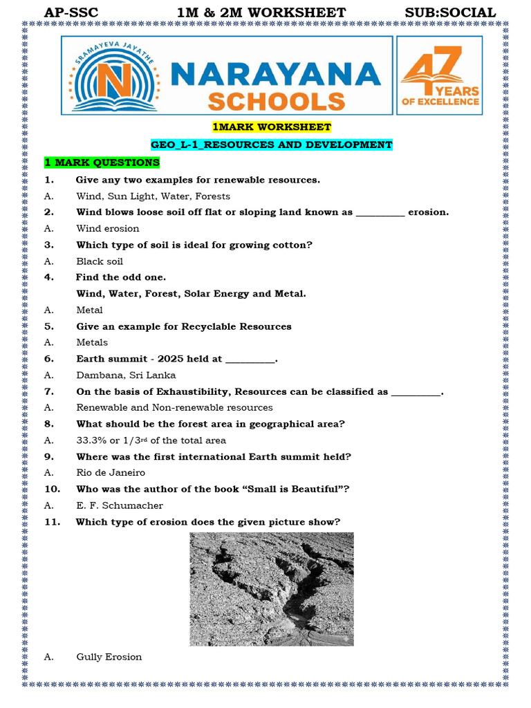 1 Mark - Worksheet - & Key | PDF | Economies