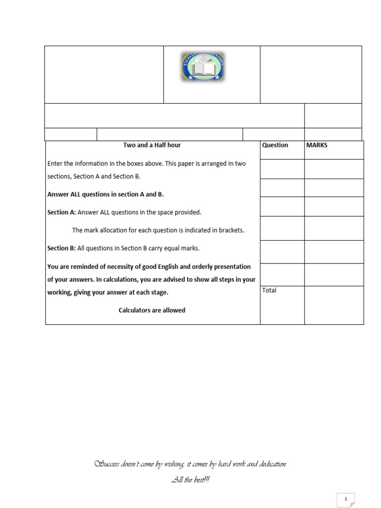 EXCELLENSIA O-Level MOCK MATH P2 | PDF | Mathematics