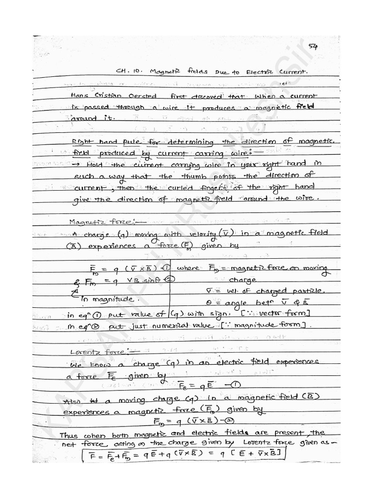 Ch. 10. Magnetic Fields Due To Electric Current | PDF | Physics ...