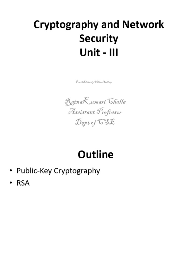 Unit - III Public Key Algorithms -Output | PDF | Public Key ...