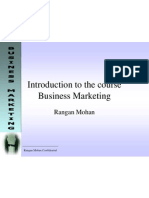 Introduction To The Course Business Marketing: Rangan Mohan