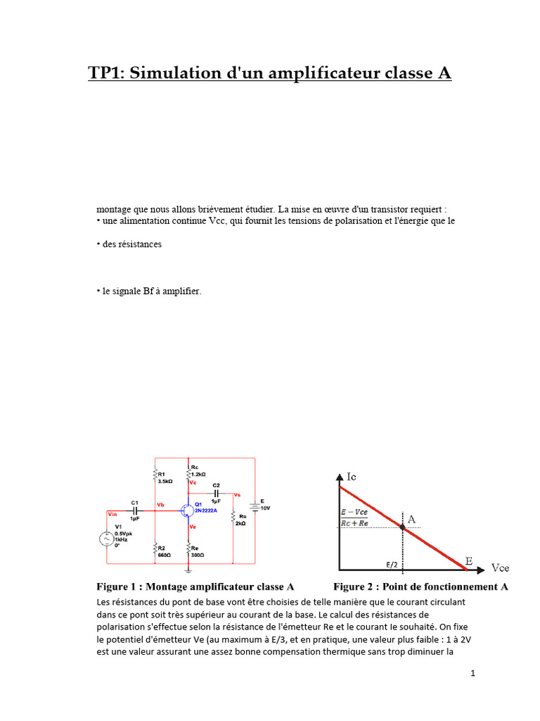 TP Amplificateur À Transistor - DR BAVOUA | PDF | Amplificateur ...