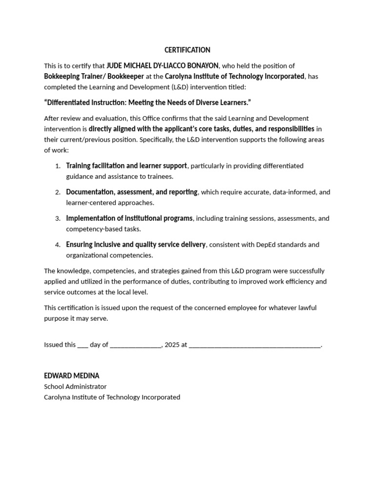 Certification | PDF