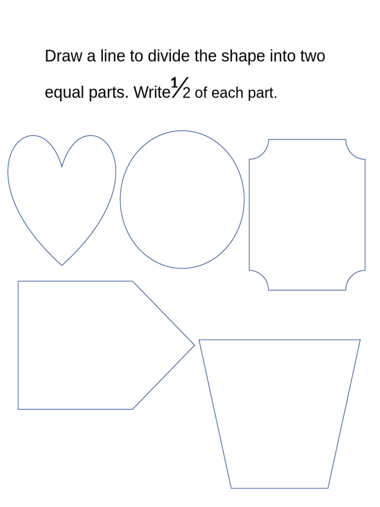 Draw a Line to Divide the Shape Into Two Equal Parts | PDF