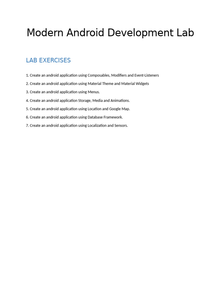 Modern Android Development Lab Manual - Karthi (2) | PDF | Android ...