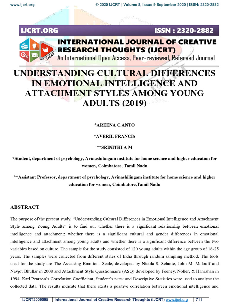 Understanding Cultural Differences in em | PDF | Attachment Theory ...