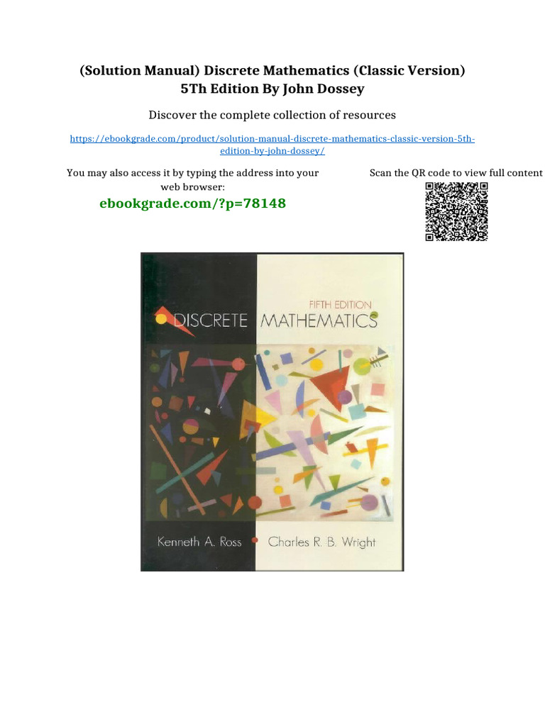 (Solution Manual) Discrete Mathematics (Classic Version) 5th Edition by ...