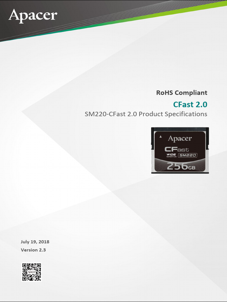 SM220-CFast APCFAxxxGGDXX-X5XTM1 Spec Rev2.3 | PDF | Flash Memory ...