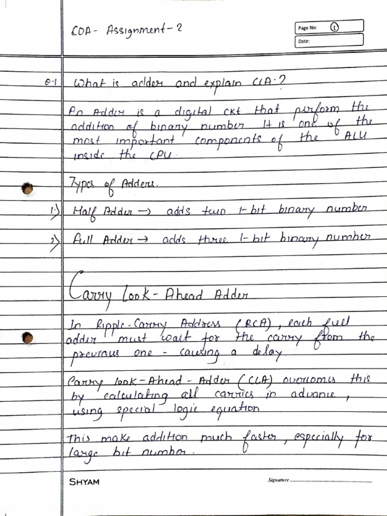 Co a Assignment 02 | PDF