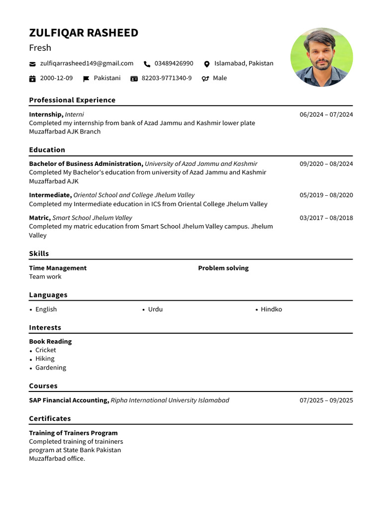 Zulfiqar Rasheed Flowcv Resume 20260128 | PDF