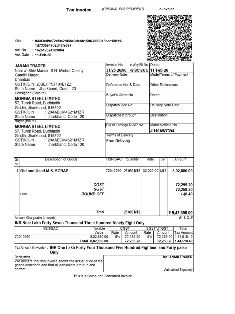 Mongia Steel | PDF | Invoice | Economies