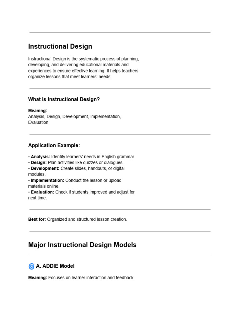 Instructional Design | PDF