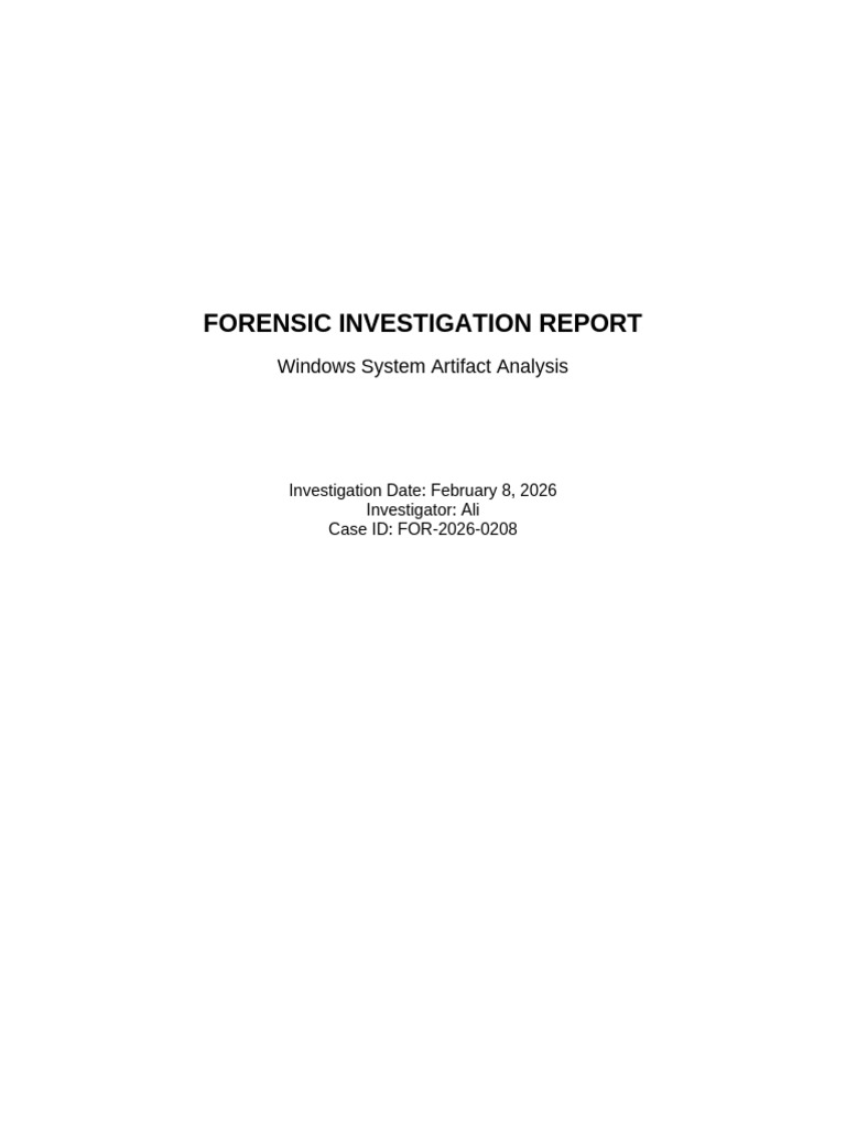 Forensic Investigation Report | PDF | Malware | Microsoft Windows