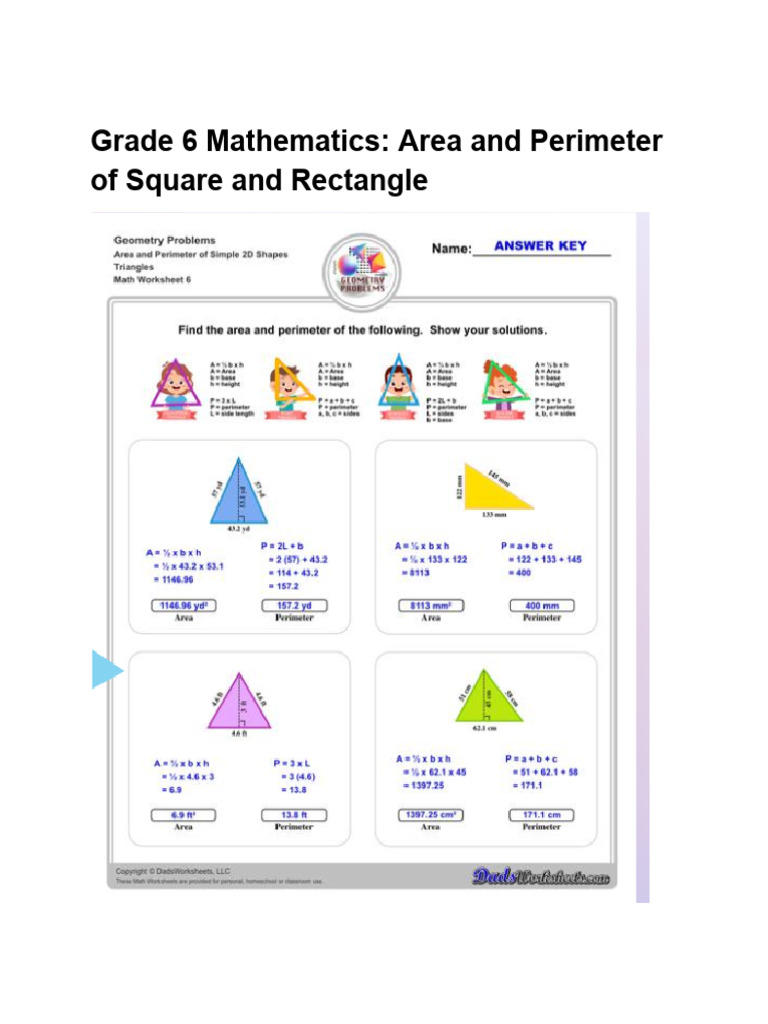 Area and Perimeter | PDF