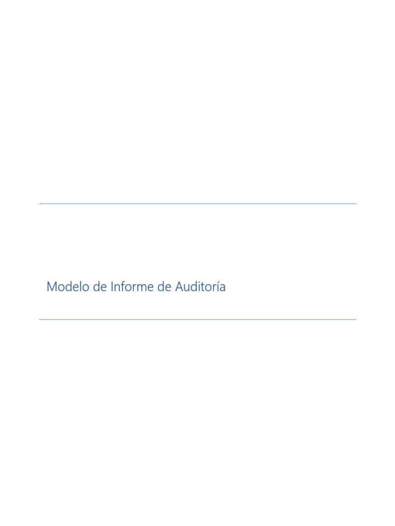 Modelo de Informe de Auditoría | PDF | La seguridad informática | Seguridad